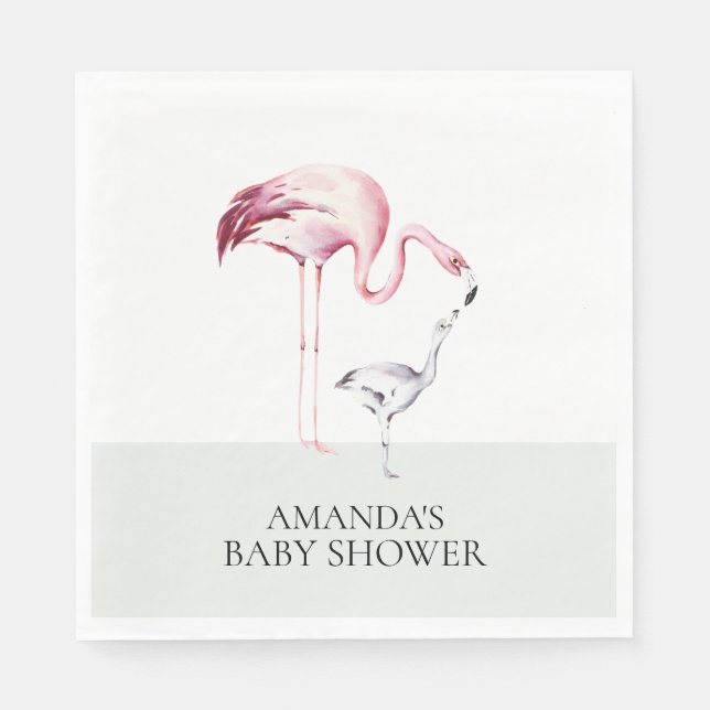 Flamingo Neutral Baby Duschpapier Napkins Serviette (Vorderseite)