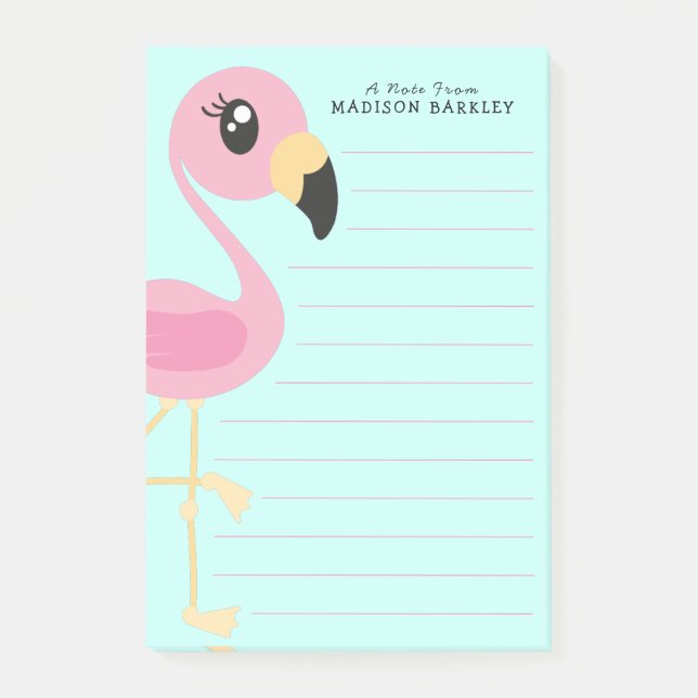 Flamingo Niedlich Tropical Kids Post-it-Notes Post-it Klebezettel (Vorderseite)
