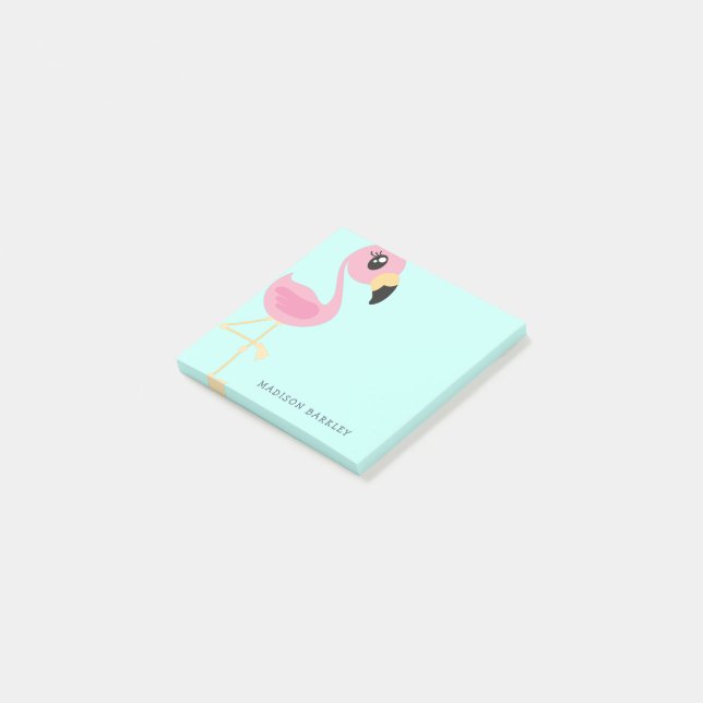 Flamingo Niedliche Tropenkinder Post-it Klebezettel (angewinkelt)