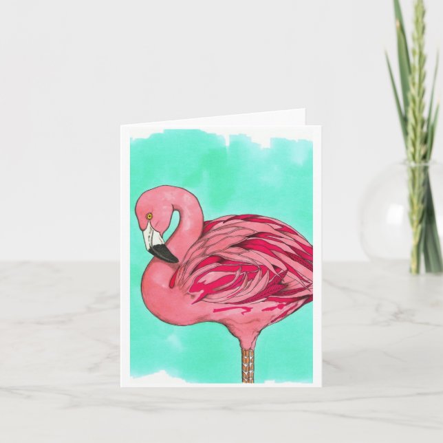 Flamingo Notecard Karte (Vorderseite)