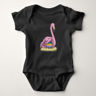 Flamingo Oaster Easter egg Nest Baby Strampler