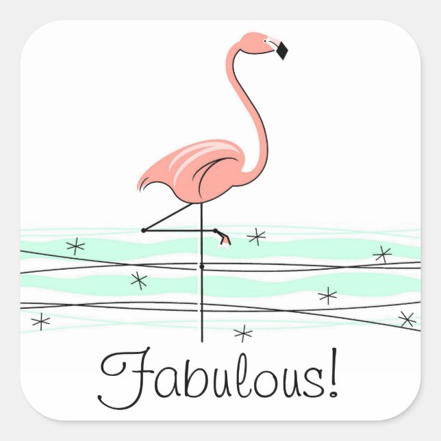 Flamingo Ocean Fabulous Aufkleber Quadrat! (Vorderseite)