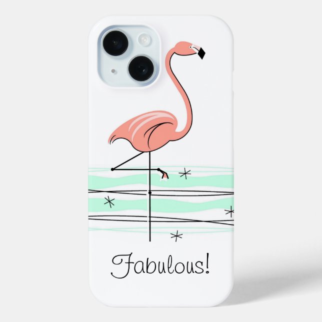 Flamingo Ocean 'Fabulous!' iPhone Gehäuse iPhone 15 Hülle (Rückseite)