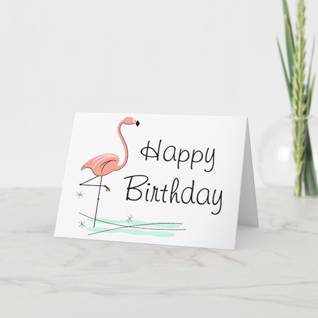 Flamingo Ocean Happy Birthday Grußkarte Karte (Vorderseite)