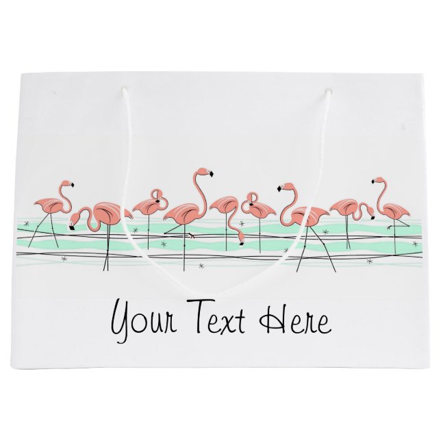 Flamingo Ocean Line groß Große Geschenktüte (Vorderseite)