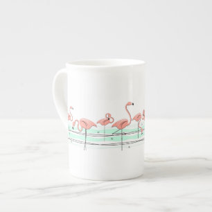 Flamingo Ocean Line Knochen China Tasse