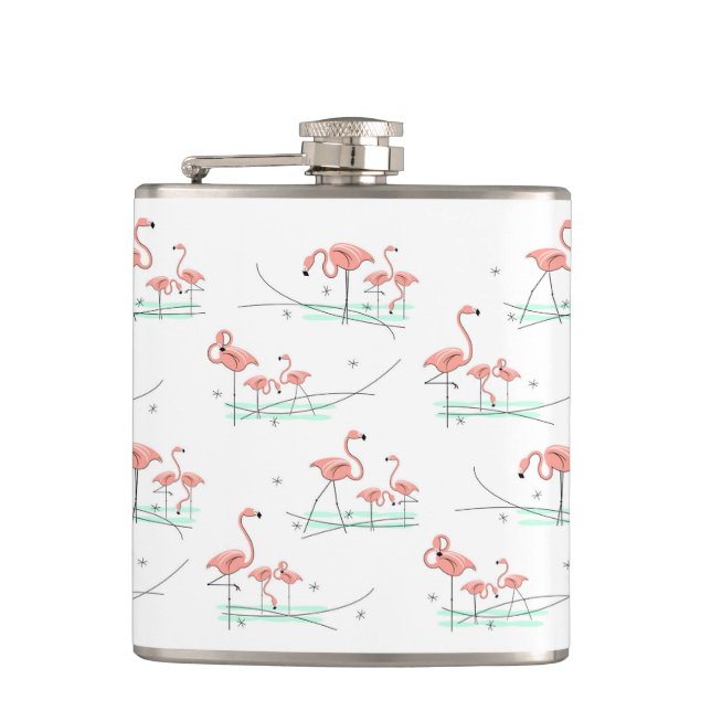Flamingo Ocean Multi umhüllte Flasche Flachmann (Vorderseite)