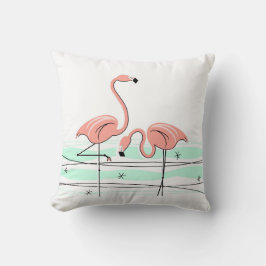 Flamingo Ocean Pair Korallen Karo zurück Platz Kissen