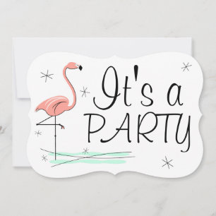 Flamingo Ocean "Party" Einladungsklammer Einladung