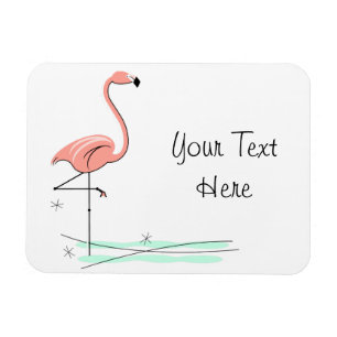 Flamingo Ocean Side Text flexibel Magnet