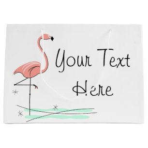 Flamingo Ocean Side Text Geschenktasche groß Große Geschenktüte