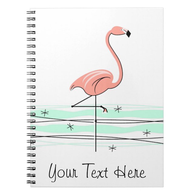 Flamingo Ocean Text Notebook Notizblock (Vorderseite)
