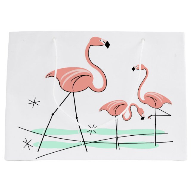 Flamingo Ocean Trio 2 Geschenktasche groß Große Geschenktüte (Vorderseite)