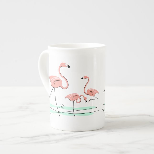 Flamingo Ocean Trio 2 Knochen China Tasse (Vorderseite Links)
