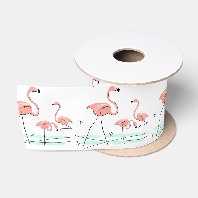 Flamingo Ocean Trio 2 Ribbon Satin Satinband (Spule)