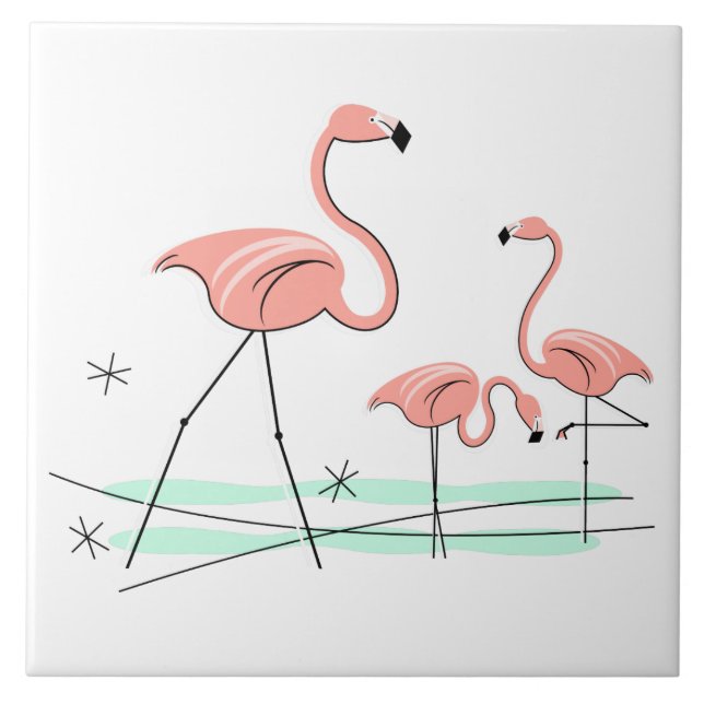 Flamingo Ocean Trio 2 tile Fliese (Vorderseite)