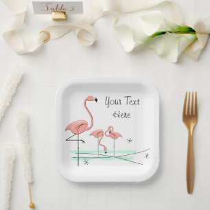 Flamingo Ocean Trio 4 Papierplatte Pappteller