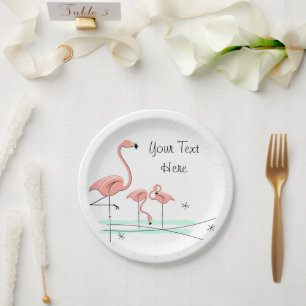 Flamingo Ocean Trio 4 Papierplatte Pappteller
