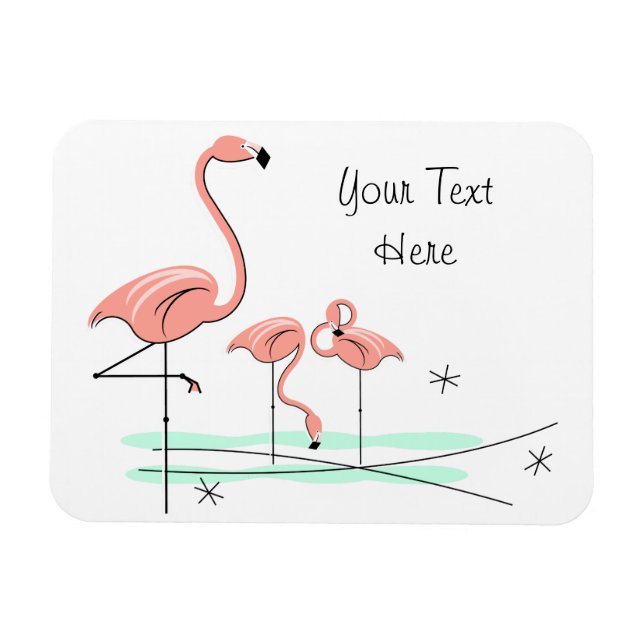 Flamingo Ocean Trio 4 Text Magnet flexibel (Horizontal)