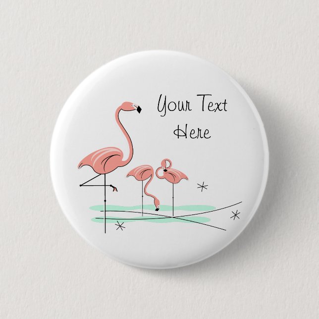 Flamingo Ocean Trio 4 'Text' Schaltfläche Button (Vorderseite)