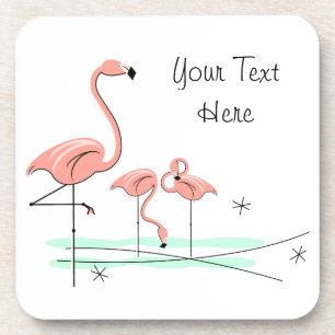Flamingo Ocean Trio 4 Text Untersetzer aus Kunstst