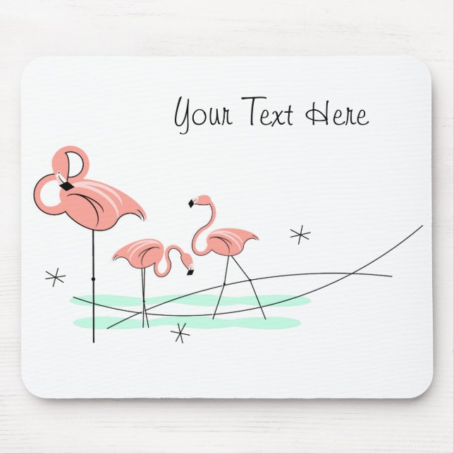 Flamingo Ocean Trio "Text" Mousepad (Vorne)