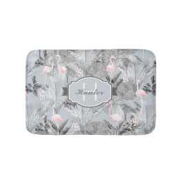 Flamingo Orchid Tropical Pattern Gray ID868 Badematte