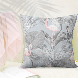 Flamingo Orchid Tropical Pattern Gray ID868 Kissen