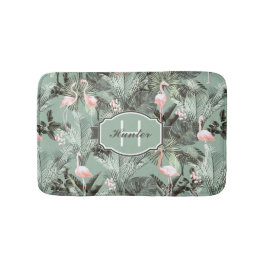 Flamingo Orchid Tropical Pattern Sage ID868 Badematte