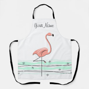 Flamingo-Ozean Namen auf der ganzen Schürze