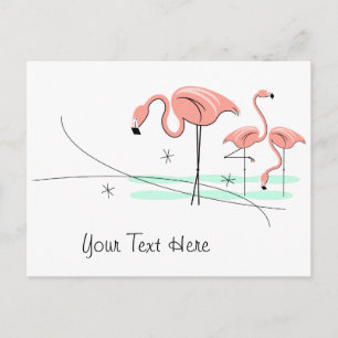 Flamingo Ozean Trio 3 Text Postkarte