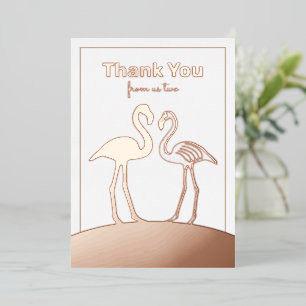 Flamingo-Paar Hochzeits-Dankeschön-Karte mit Folie Folieneinladung
