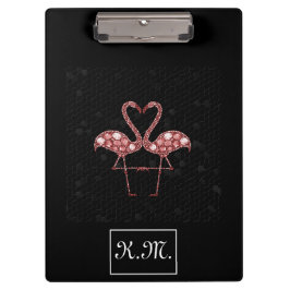 Flamingo-Paare, schwarz Klemmbrett