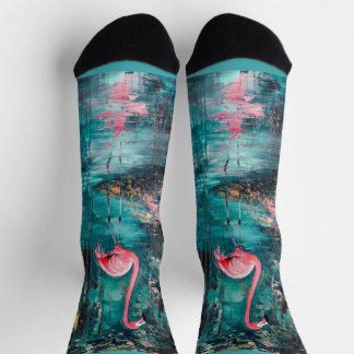 Flamingo Painted Art Socken