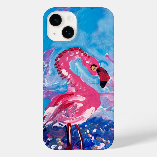 Flamingo Painting Case-Mate iPhone 14 Hülle (Rückseite)