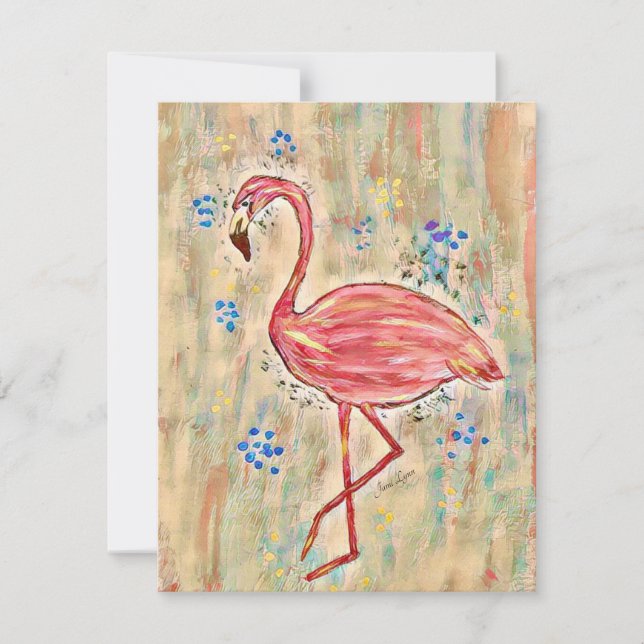 Flamingo Painting Greeting Card personalisieren (Vorderseite)