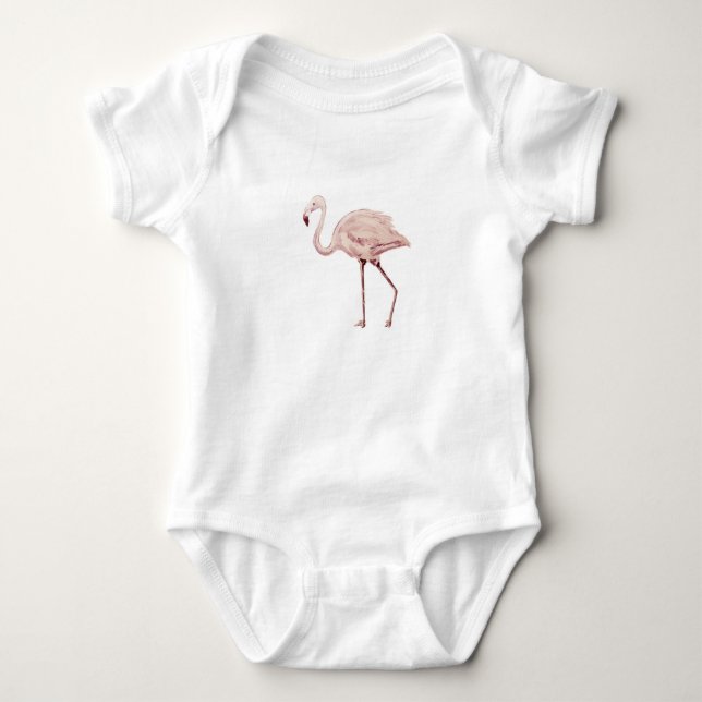 Flamingo Painting Pink Baby Strampler (Vorderseite)