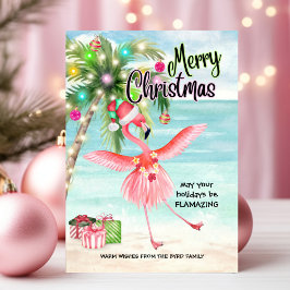 Flamingo Palm Tree Tropical Beach Weihnachten