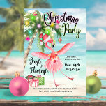 Flamingo Palm Tree Tropical Beach Weihnachtsfest P Einladung<br><div class="desc">Holen Sie sich Ihre Gäste begeistert von "Jingle & Flamingle" mit dieser tropischen Weihnachtsfeier-Party Einladung! Mit einem spielerischen rosa Flamingo-Tanz unter einem Weihnachtsbaum aus Palmen am Meer, erweckt dieses Design den Strandurlaub zum Leben. Ideal für jeden, der in dieser Ferienzeit Schnee gegen Sand tauschen will... ... ... ... ... ......</div>
