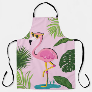Flamingo Palm Verlasse tropisches Design Schürze