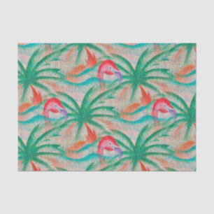 Flamingo-Palme-Leinwand-Blick Seidenpapier