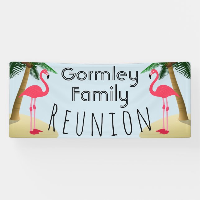 Flamingo-Palme-tropische Banner (Horizontal)