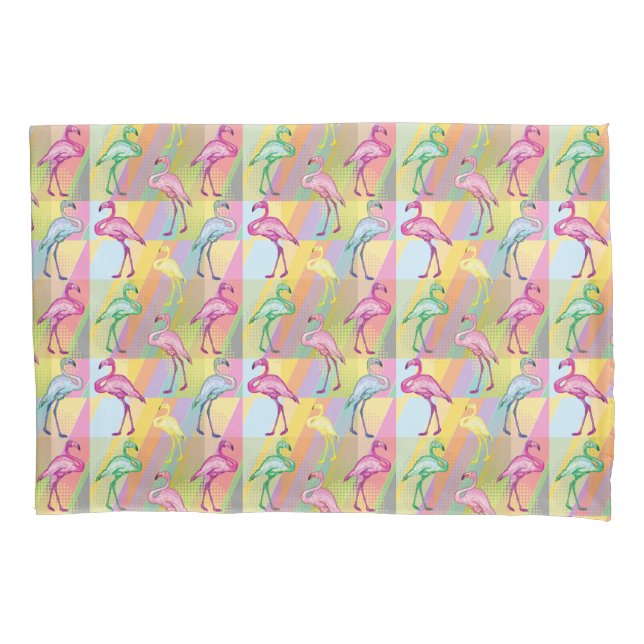 Flamingo-Parade Kissenbezug (Vorderseite-Links)