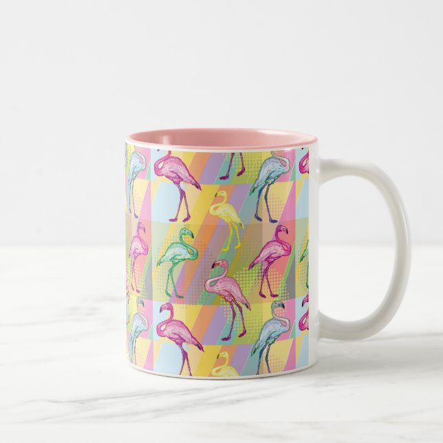 Flamingo-Parade Zweifarbige Tasse (Rechts)