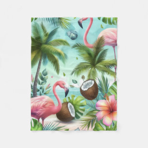 Flamingo-Paradies Fleecedecke