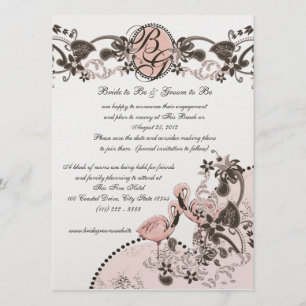 Flamingo-Paradies-Hochzeit Einladung