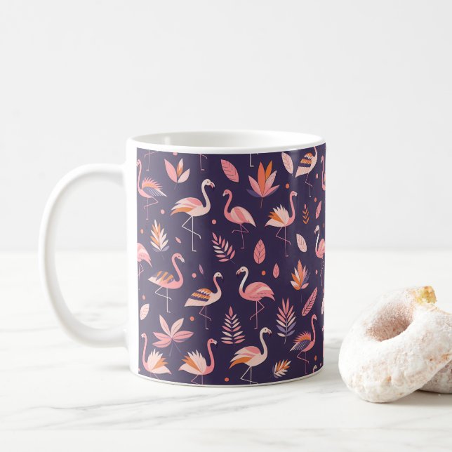 Flamingo Paradise Pattern Kaffeetasse (Mit Donut)
