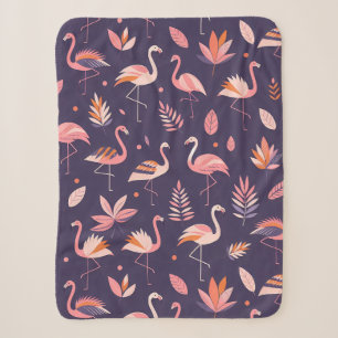 Flamingo Paradise Pattern Sherpadecke