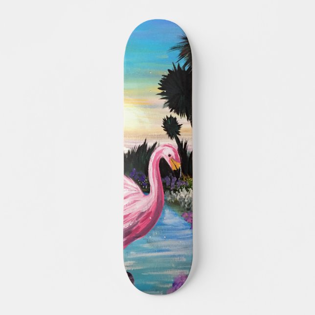 Flamingo Paradise Skateboard (Vorne)