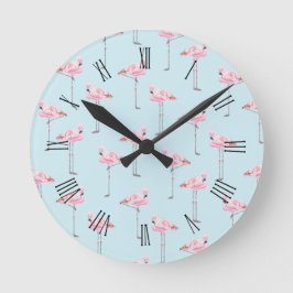 FLAMINGO-PARK BLAUE runde Wanduhr